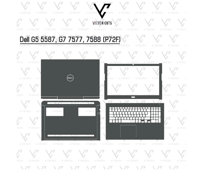 Dell G5 5587, G7 7577, 7588 (P72F) Laptop Skin Template