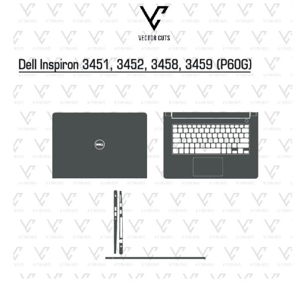 Dell Inspiron 3451, 3452, 3458, 3459 (P60G) laptop skin template