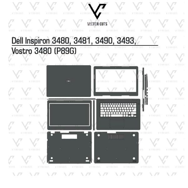 Dell Inspiron 3480, 3481, 3490, 3493, Vostro 3480 (P89G) laptop Skin Template