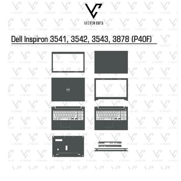 Dell Inspiron 3541, 3542, 3543, 3878 (P40F) laptop skin template