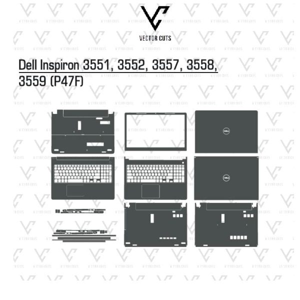 Dell Inspiron 3551, 3552, 3557, 3558, 3559 (P47F) laptop skin template