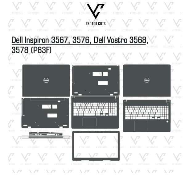 Dell Inspiron 3567, 3576, Dell Vostro 3568, 3578 (P63F) Laptop Skin Template