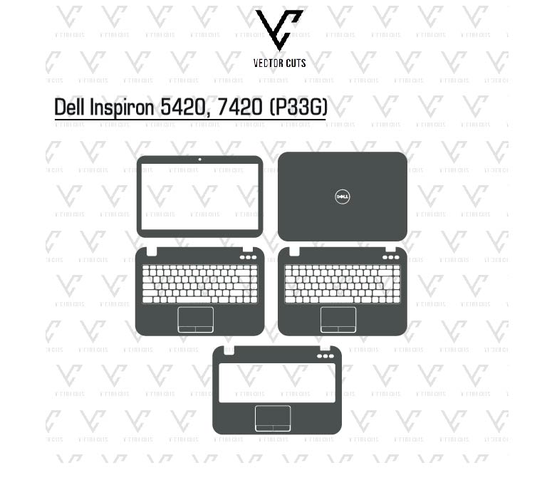 Dell Inspiron 5420, 7420 (P33G) Laptop Skin Template