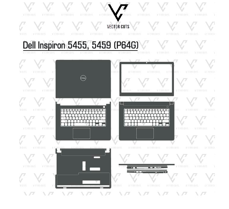 Dell Inspiron 5455, 5459 (P64G) laptop skin template