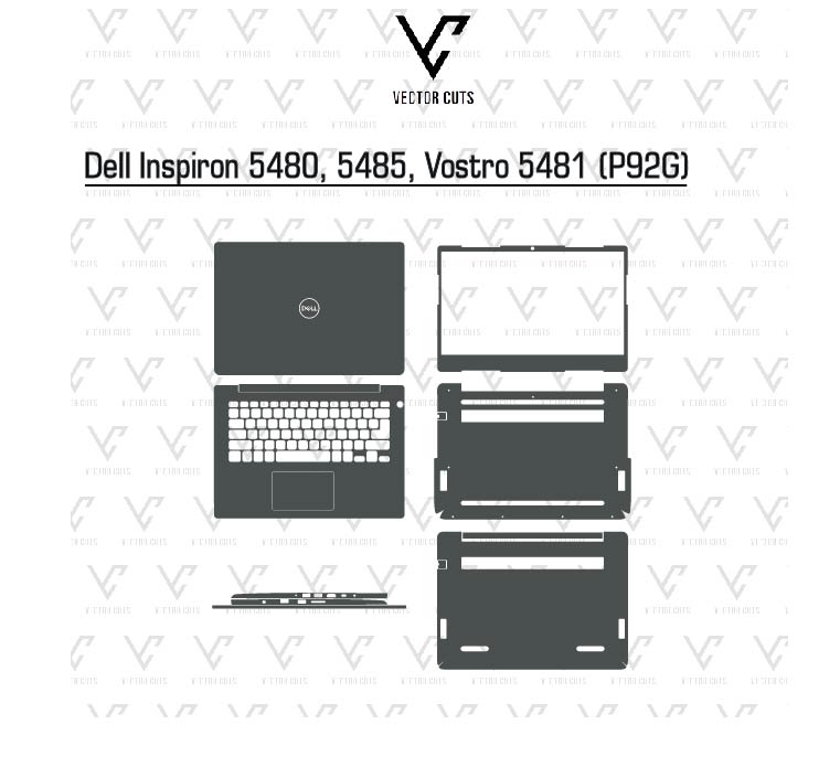 Dell Inspiron 5480, 5485, Vostro 5481 (P92G) laptop skin template