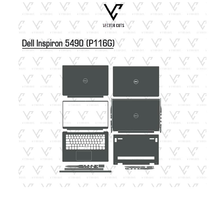Dell Inspiron 5490 (P116G) Laptop Skin Template