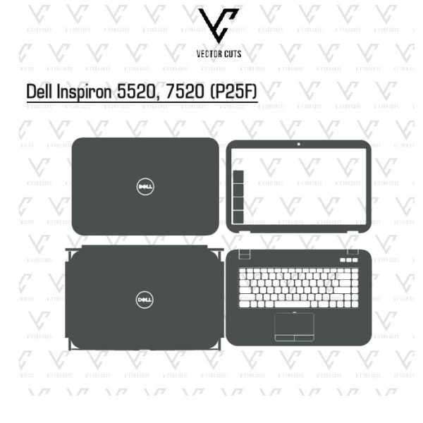 Dell Inspiron 5520, 7520 (P25F) laptop skin template