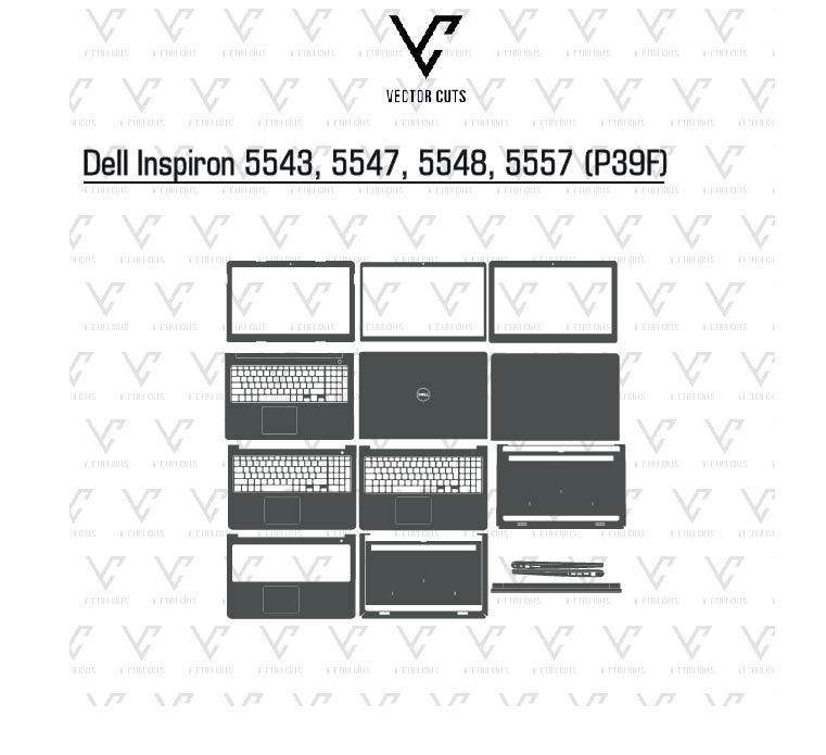 Dell Inspiron 5543, 5547, 5548, 5557 (P39F) Laptop Skin Template
