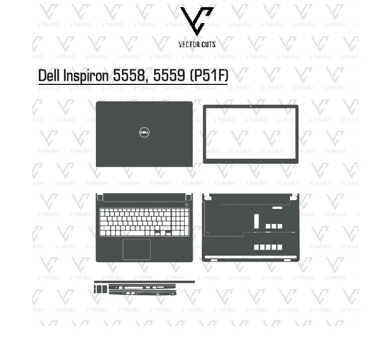 Dell Inspiron 5558, 5559 (P51F) laptop skin template
