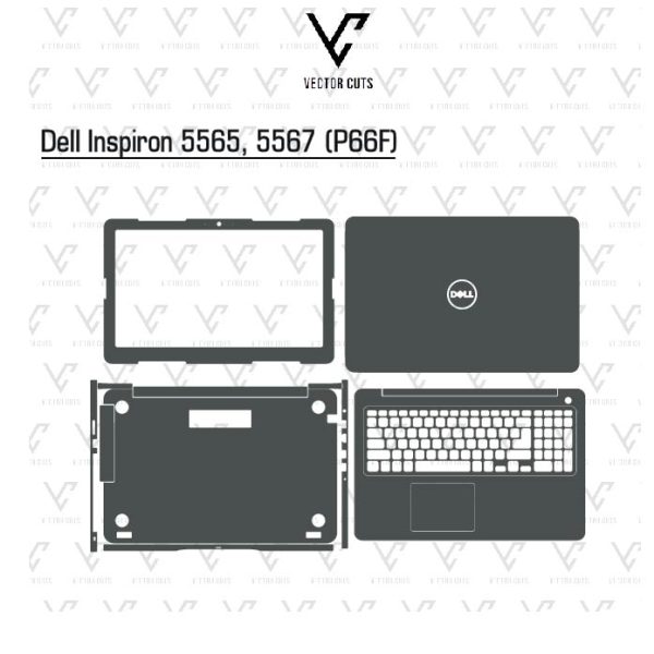 Dell Inspiron 5565, 5567 (P66F) Laptop Skin Template