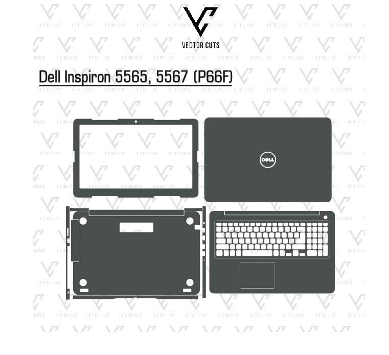 Dell Inspiron 5565, 5567 (P66F) Laptop Skin Template