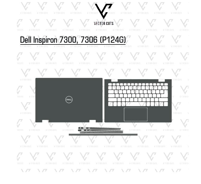 Dell Inspiron 7300, 7306 (P124G) Laptop Skin Template