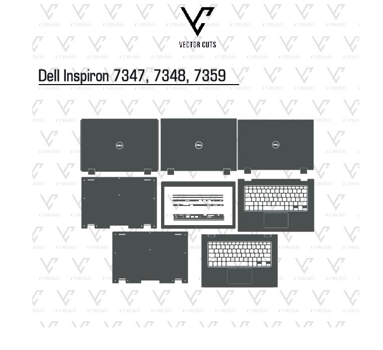 Dell Inspiron 7347, 7348, 7359 Laptop Skin Template