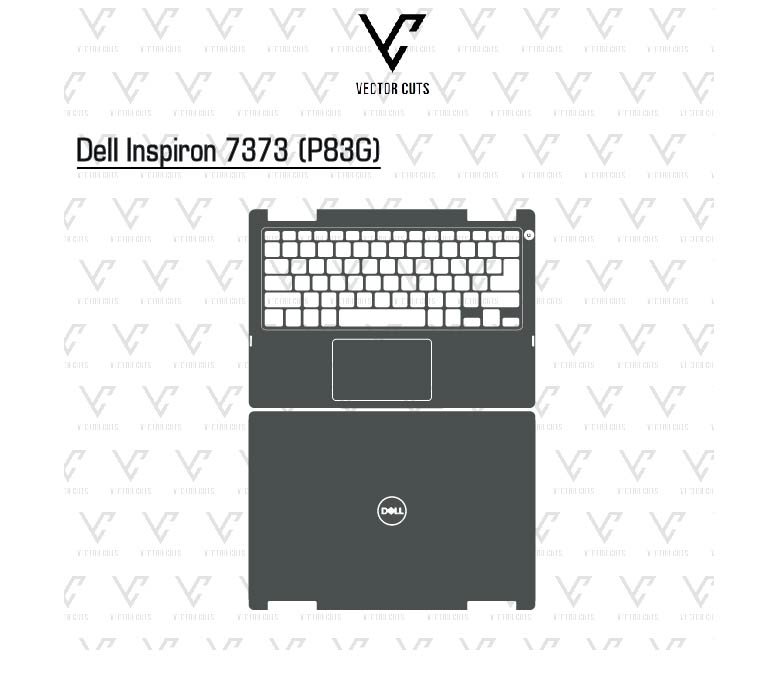 Dell Inspiron 7373 (P83G) laptop skin template
