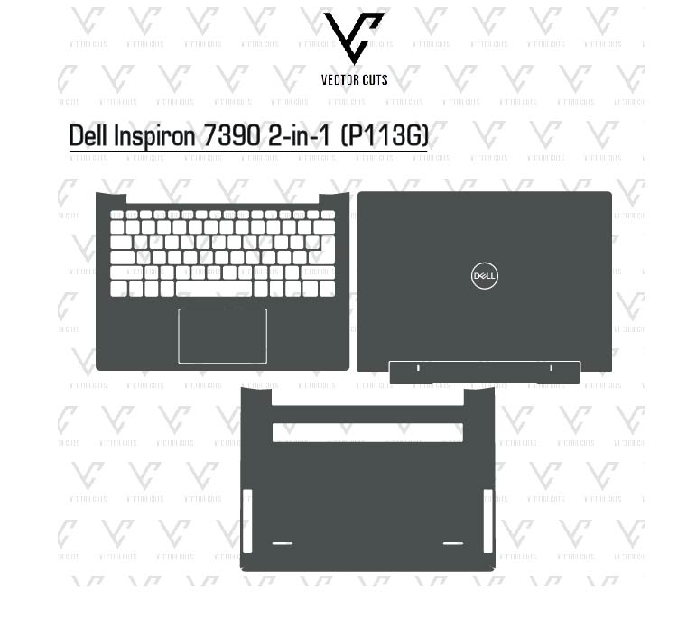 Dell Inspiron 7390 2-in-1 (P113G) laptop skin template