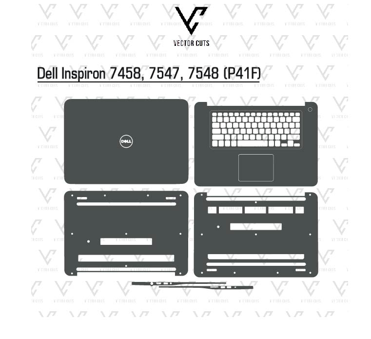 Dell Inspiron 7458, 7547, 7548 (P41F) Laptop Skin Template