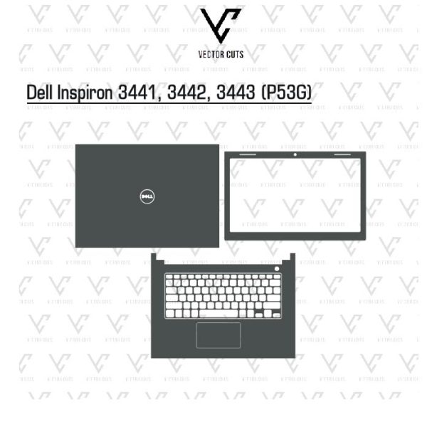 Dell Inspiron 3441, 3442, 3443 (P53G) laptop skin template
