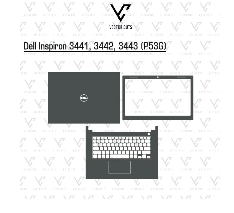 Dell Inspiron 3441, 3442, 3443 (P53G) laptop skin template