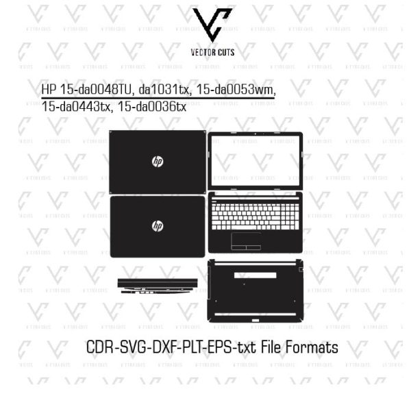 HP 15-da0048TU, da1031tx, 15-da0053wm, 15-da0443tx, 15-da0036tx laptop skin template