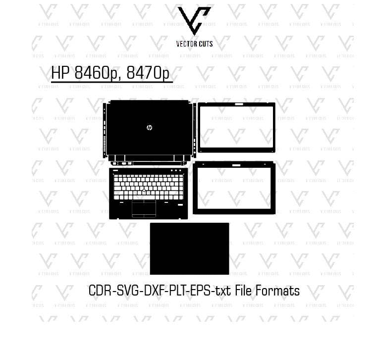 HP 8460p, 8470p laptop skin template