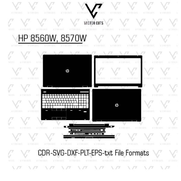 HP 8560W, 8570W laptop skin template