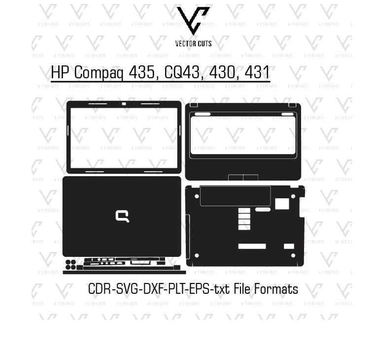 HP Compaq 435, CQ43, 430, 431 laptop skin template