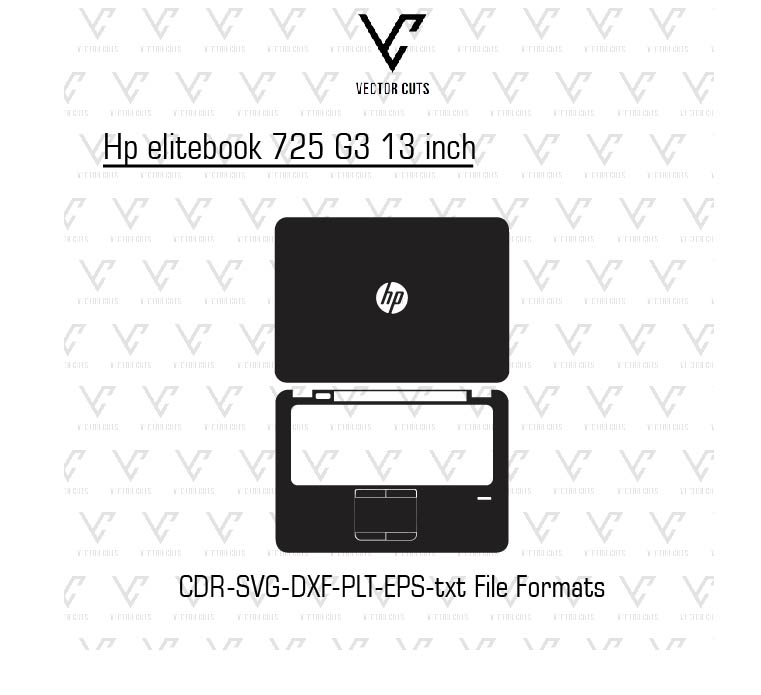 Hp elitebook 725 G3 13 inch laptop skin template