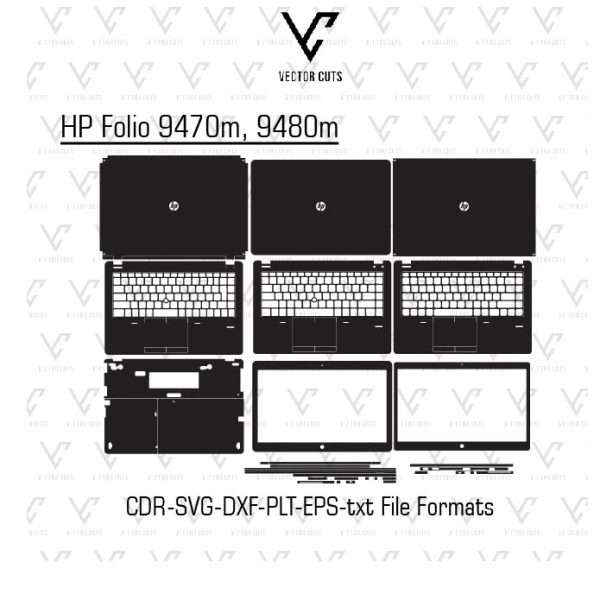 HP Folio 9470m, 9480m laptop skin template