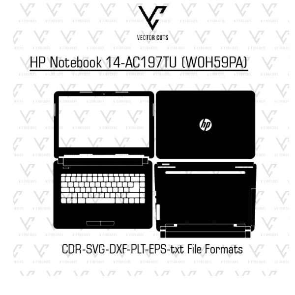 HP Notebook 14-AC197TU (W0H59PA) laptop skin template