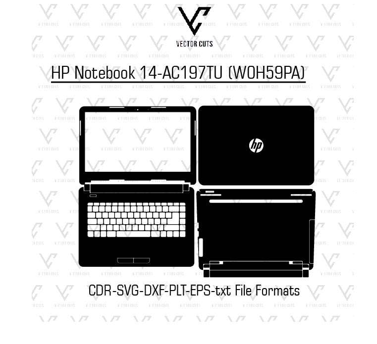 HP Notebook 14-AC197TU (W0H59PA) laptop skin template