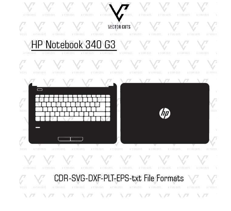 HP Notebook 340 G3 laptop skin template