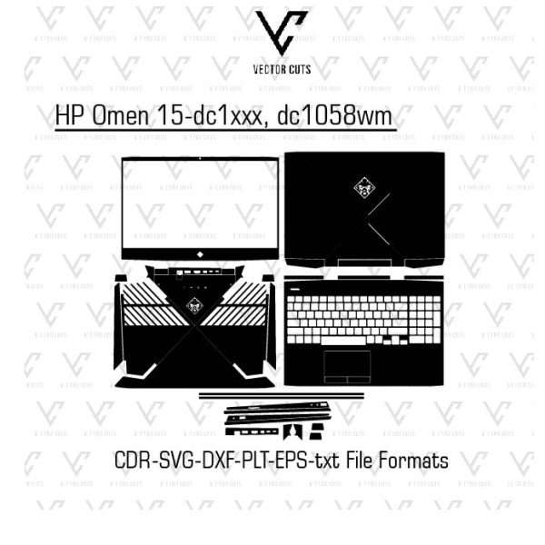 HP Omen 15-dc1xxx, dc1058wm laptop skin template