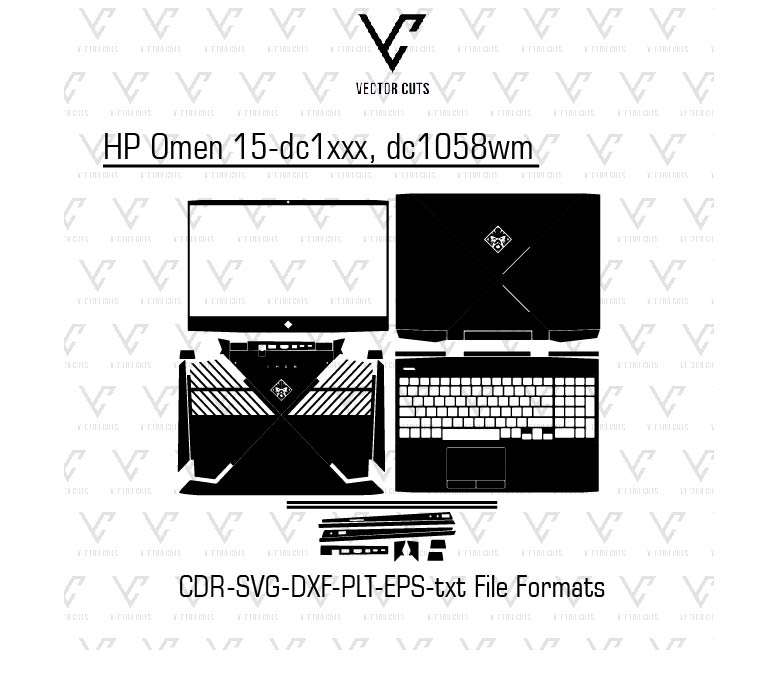 HP Omen 15-dc1xxx, dc1058wm laptop skin template
