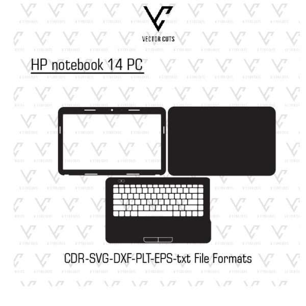 HP notebook 14 PC laptop skin template