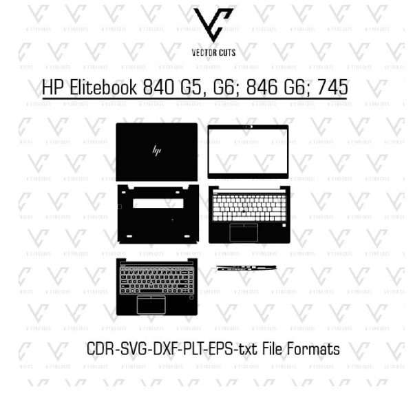 HP Elitebook 840 G5, G6; 846 G6; 745 G6 (2018, 2019) Laptop Skin Template