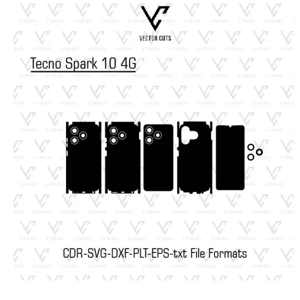 Tecno Spark 10 4G mobile skin template