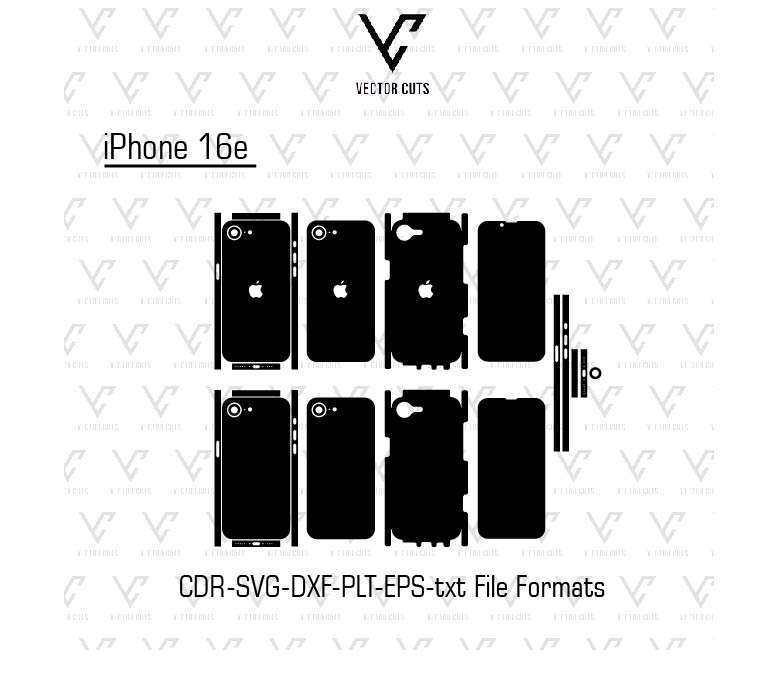 iPhone 16e mobile skin template