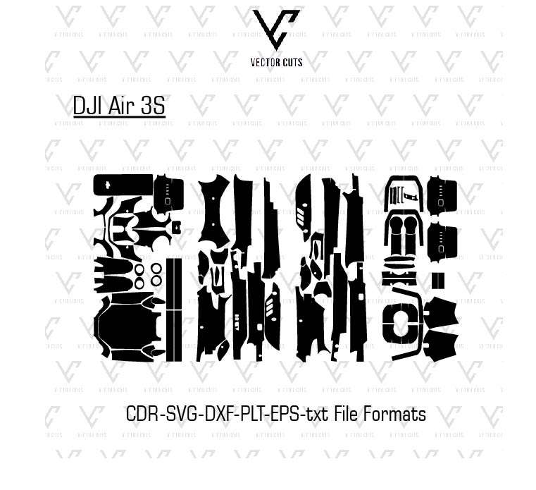 DJI Air 3S Drone Vinyl Skin Template