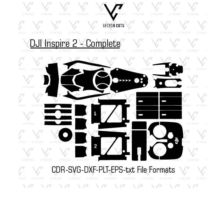 DJI Inspire 2 - Complete Drone Vinyl Skin Template