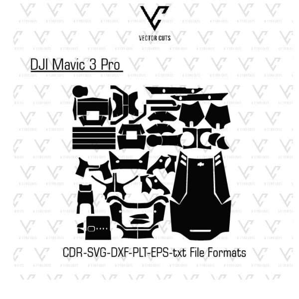 DJI Mavic 3 Pro Drone Vinyl Skin Template