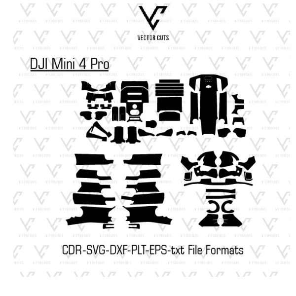 DJI Mini 4 Pro Drone Vinyl Skin Template