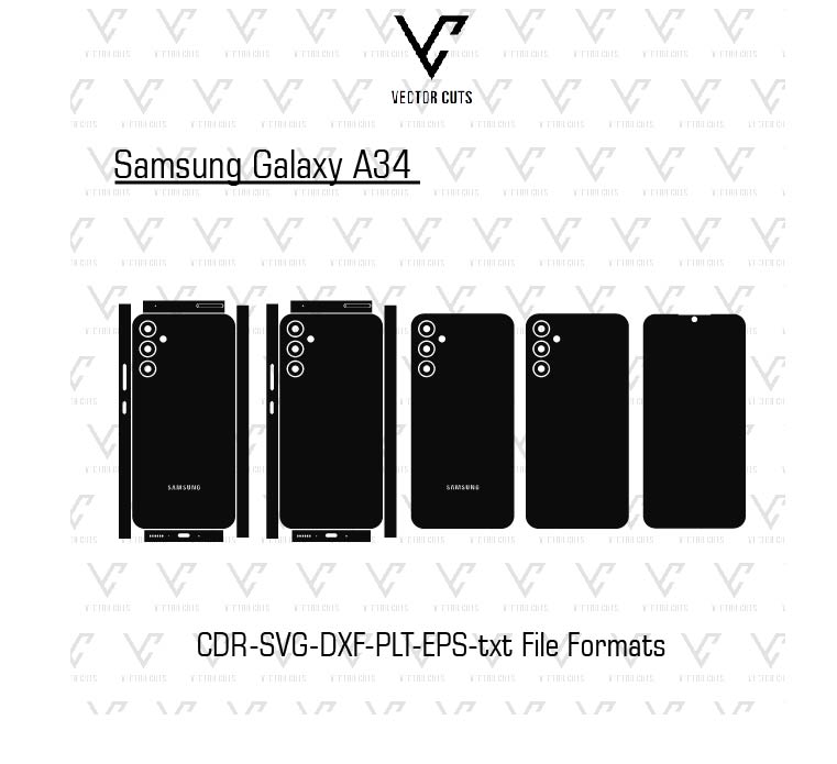 Samsung Galaxy A34 Mobile Skin Template