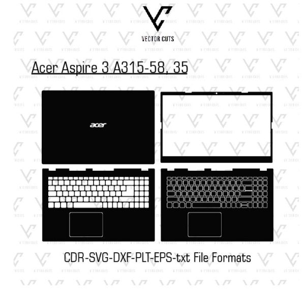 Acer Aspire 3 A315-58, 35 laptop skin template vector file