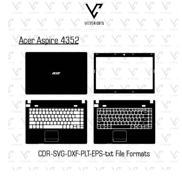 Acer Aspire 4352 laptop skin template vector file