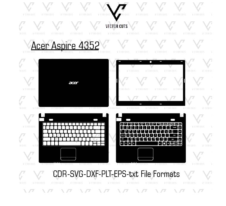 Acer Aspire 4352 laptop skin template vector file