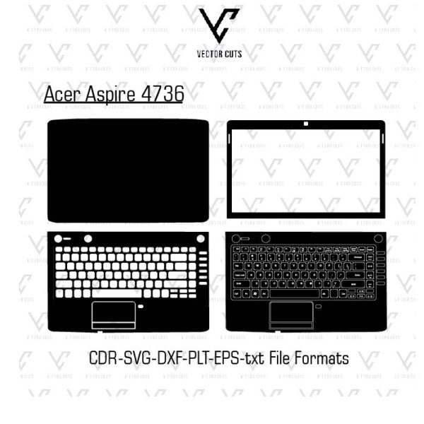Acer Aspire 4736 laptop skin template vector file