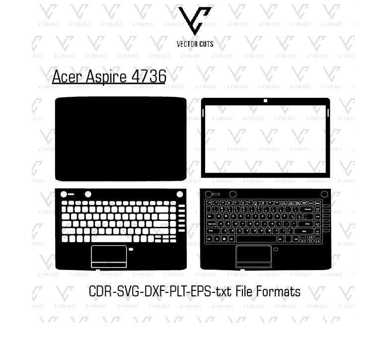 Acer Aspire 4736 laptop skin template vector file