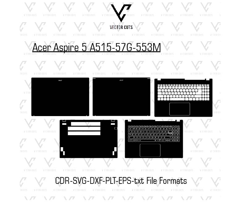 Acer Aspire 5 A515-57G-553M laptop skin template vector file