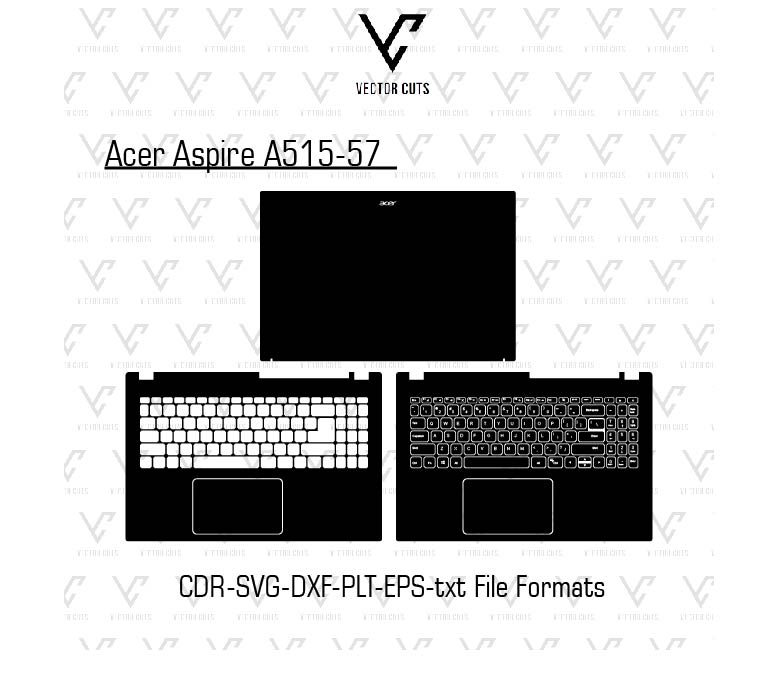 Acer Aspire A515-57 laptop skin template vector file