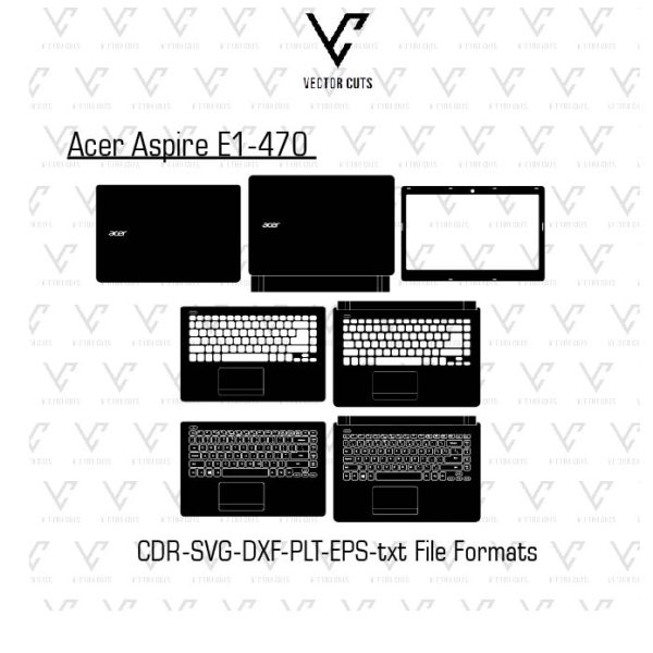 Acer Aspire E1-470 laptop skin template vector file
